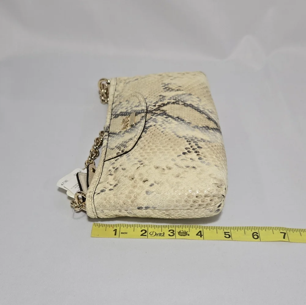 Coach GD/Natural Snake Pattern Leather Small Clutch Purse